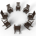 Oversized Rocking Chair Set of 8, Outdoor Rocking Chair for Adults, All Weather Resistant Porch Rocker for Lawn Garden, Brown by THOEOE