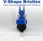 CELOX Grout Brush with Long Handle V-Shape Grout Line Scrubber with Stiff - Image 3