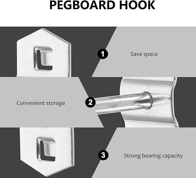 Garneck 12Pcs Metal Display Pegboard Hooks Cabinet Display Tool Hook - Image 6