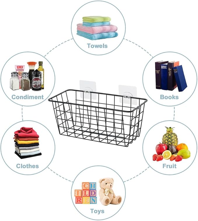 4 Pack Hanging Sorage Basket, Bathroom Basket, Household Goods, - Image 2