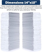 Simpli-Magic Cotton Shop Towels 14"x12" – White Reusable Cleaning Shop Rags - Image 2