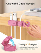 6 Pack Magnetic Cable Clips, Laitver Cord Organizer Holder Strong Adhesive Desk - Image 4