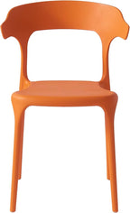Modern Stackable Dining Chair Set, No Assembly, Plastic Chair, Patio Chair, Suitable for Indoor and Outdoor Cafes and Restaurants, Set of 4 (Orange) - Image 7