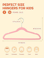 HOUSE DAY 14 Inch Kids Velvet Hangers 50 Pack, Durable Big Kids Hangers - Image 8