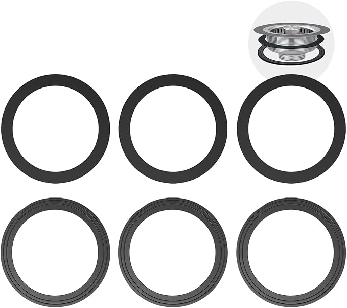 RQYEKDO 2PC Kitchen Sink Strainer Gasket Seal Rings, Fits Standard 3-1/2 inch by rqyekdo