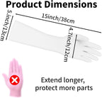 Long Sleeves Durable Disposable Nitrile White Gloves 15inches, Household - Image 7