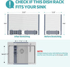 Extra Large Expandable Roll Up Dish Drying Rack Up to 22.8''with 2 Storage - Image 4