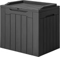 JUMMICO 31 Gallon Resin Deck Box Waterproof Indoor Outdoor Storage Boxes for Patio Furniture Cushions and Garden Tools (Gray) by JUMMICO