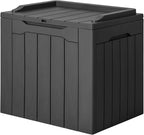 JUMMICO 31 Gallon Resin Deck Box Waterproof Indoor Outdoor Storage Boxes for Patio Furniture Cushions and Garden Tools (Gray) by JUMMICO
