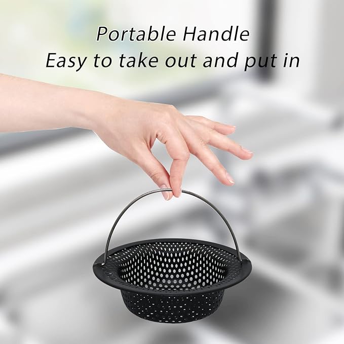 2 Pcs Black Kitchen Sink Drain Strainer - Image 5