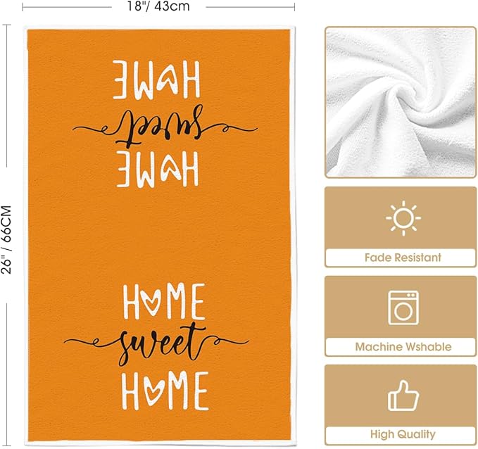 Artoid Mode Orange Stripes Home Sweet Home Boho Kitchen Towels Dish Towels - Image 6