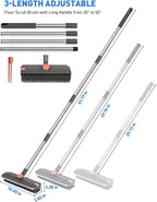 Floor Scrub Brush with Long Handle, 3 in 1 Multi-Angle Heavy Duty Stiff Bristle - Image 5
