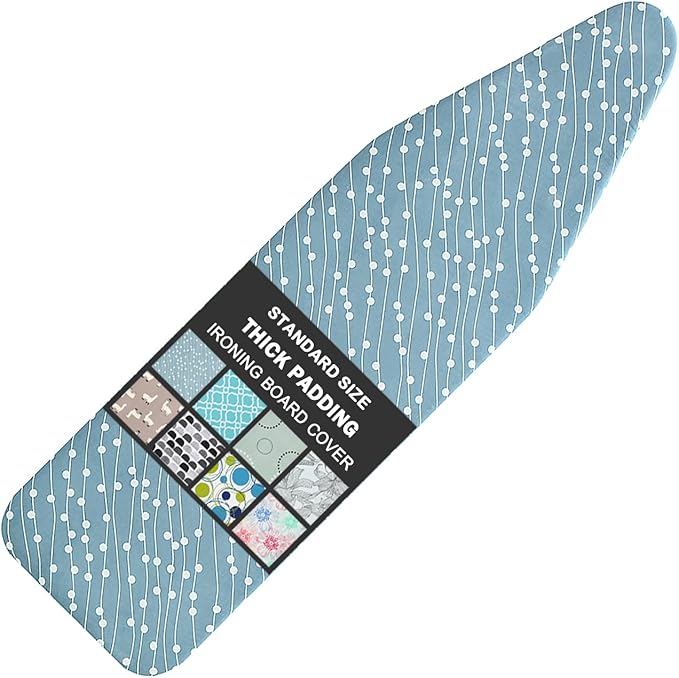 Ironing Board Cover and Pad Standard Size 15" x 54", 3 Pairs of Hook and Loop by LCLW