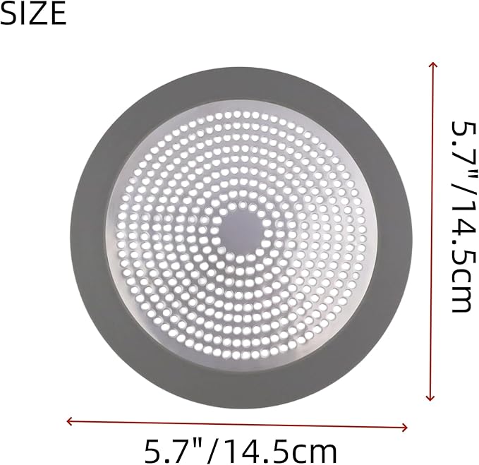Shower Drain Hair Catcher 5.7"x5.7" Stainless Steel Shower Drain Cover Easy to - Image 2