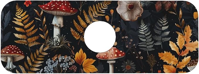 Faucet Draining Mat For Kitchen Sink, Mushrooms Ferns Wildflowers Diatom Mud - Image 6