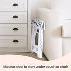 Delxo 16 Inch Folding Step Stool, White Step Stools for Kids Foldable,Portable Collapsible Step Stool with Handle, Folding Stool for Kitchen Bathroom,Bedroom,Garden - Image 6