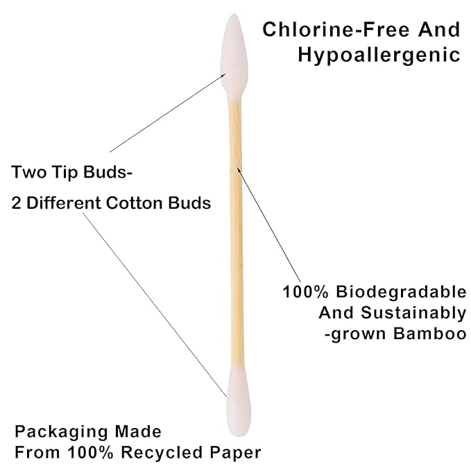 Natural Bamboo Cotton Swabs, Eco-Friendly & Biodegradable – Comfortable and Soft - Image 3