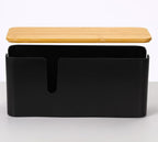 ZhiYo Bamboo Lid Cord Organizer Box, Safe ABS Cable Management Box - Image 5