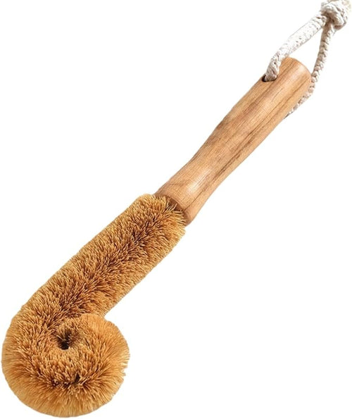 1Pcs Coconut Fibre Brush with Natural Wooden Handle Hangable Kitchen by Unknown