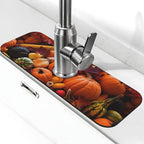 Kitchen Sink Splash Guard Faucet Mat Autumn Fall Pumpkin 15"x5.5", Diatom Mat by Nameapo