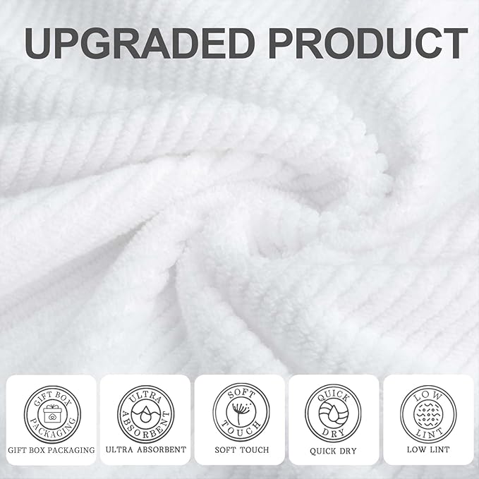Luxury Bath Towels, Bath Towels Set of 4, Large 30" x 56" - Image 2