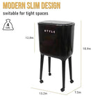 XPIY 4 Gallon Trash Can with Wheels and Lid, Modern Narrow Garbage Can with - Image 2