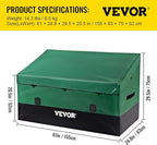 VEVOR Outdoor Storage Box, 150 Gallon Waterproof PE Tarpaulin Deck Box w/Galvanized Frame, All-Weather Protection & Portable, for Camping, Garden, Poolside, and Yard, Black & Green - Image 7