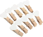 50 Pieces Mini Heart Wooden Clips Clothespins Photo Paper Peg Pin Craft - Image 3