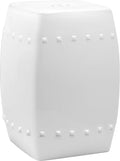 Safavieh Villa Glazed Ceramic Decorative Garden Stool, White by SAFAVIEH
