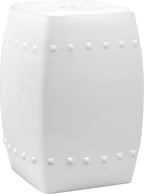 Safavieh Villa Glazed Ceramic Decorative Garden Stool, White by SAFAVIEH