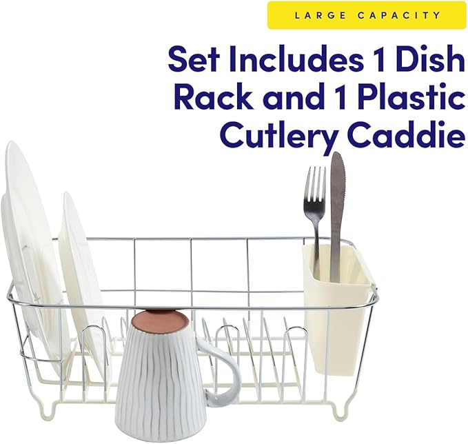 Dish Drying Rack & Cutlery Holder 2 Piece Set - Image 3