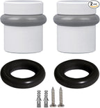 Design House Modern Cylindrical Door Stop – White Floor Rubber Bumper by DesignHouse