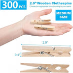 SenseYo 300 Pcs 2.9 Inch Wooden Clothespins Clips - Image 2