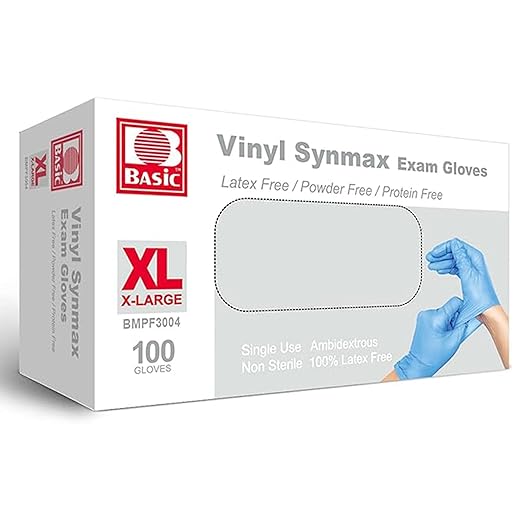 Basic Medical Synmax Vinyl Exam Gloves by JointownInternational