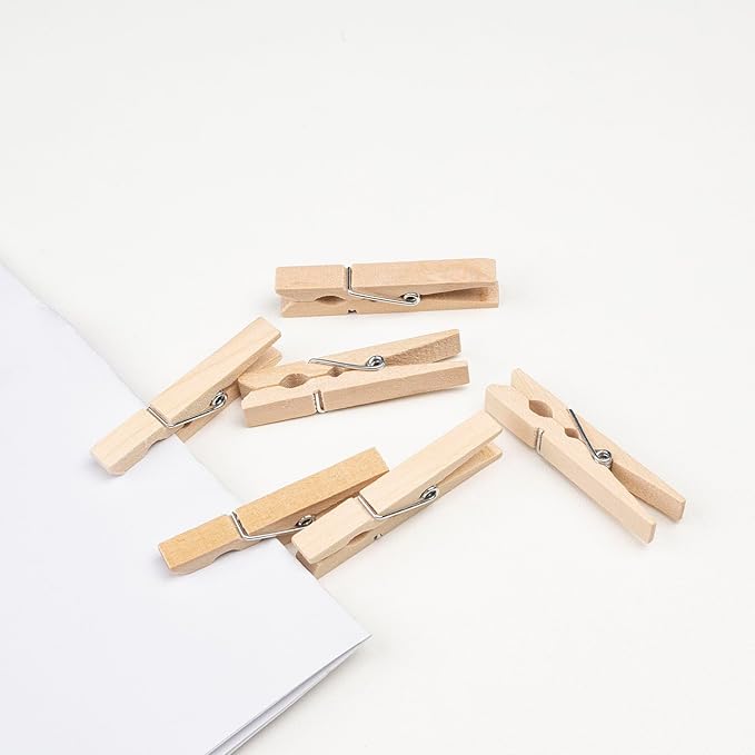 Wooden Clothes Pins, Natural Wood, 50 Pack, 1.8 Inch, Wooden Rust Resistant - Image 6