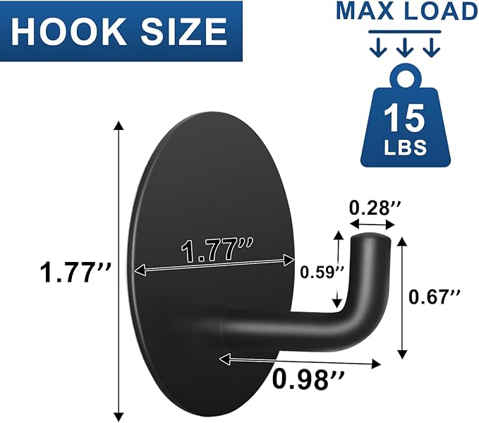 Adhesive Hooks for Bathrooms, 4 Piece Towel Hooks for Hanging Hat Robe Coat - Image 3