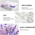 Lavender Hand Towels Set of 2 Lightweight Breathable Purple Floral Bath Towels - Image 3