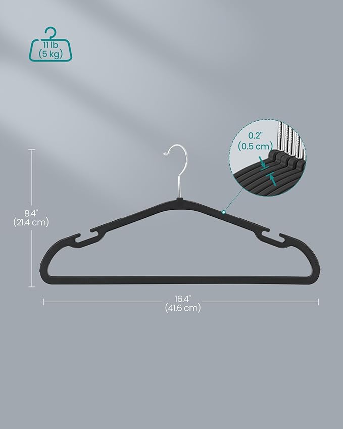 SONGMICS Clothes Hangers 50 Pack, Heavy-Duty Plastic Hangers, Coat Hangers - Image 5