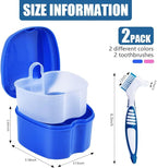 2 Pack Denture Bath Case Cup Box Holder Storage Container - Image 2