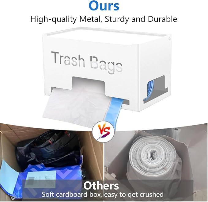 Large Trash Bag Holder Dispenser, Metal Garbage Bag Dispenser Roll Holder - Image 3