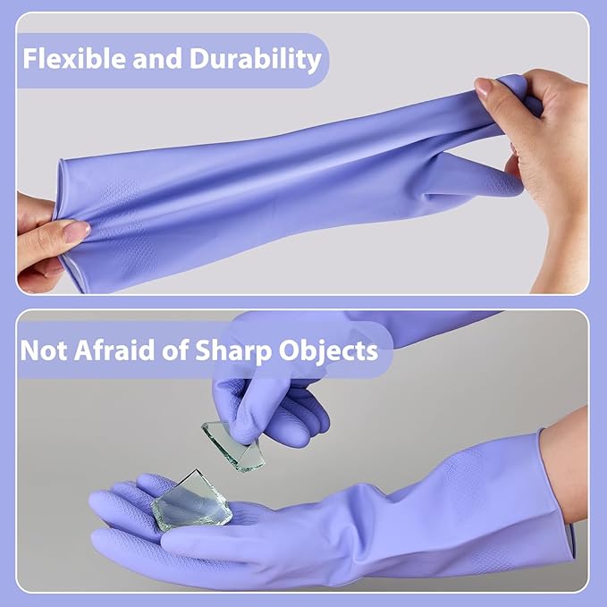 Rubber gloves for dishwashing 4 Pairs, Kitchen gloves for dish cleaning gloves - Image 3