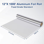 Aluminum Foil Standard 12 inch Wide, 1000 FT Food Safe Foil Wrap - Image 4