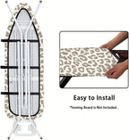 Nuxovilar Beige & Gray Leopard Print Pattern Ironing Board Cover, 15×54 inch - Image 5