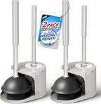 2Pack 2 in 1 Toilet Plunger and Brush Set, Extended Handle Plunger, Toilet Bowl by FORASTO