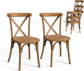 VINGLI Plastic Outdoor Dining Chairs Set of 2, Stackable Patio Dining Chairs with X Back, Waterproof Kitchen & Dining Room Chairs for Indoor-Outdoor, Capacity 400 lbs, Farmhouse Brown by VINGLI