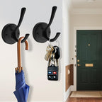 Black Towel Hooks for Wall, 5 Pack Coat Robe Hook Heavy Duty Metal Double Bath - Image 4