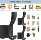 Black Towel Hooks Coat Hooks for Wall, Hand Towel Holder Robe Hook for Bathroom - Image 7