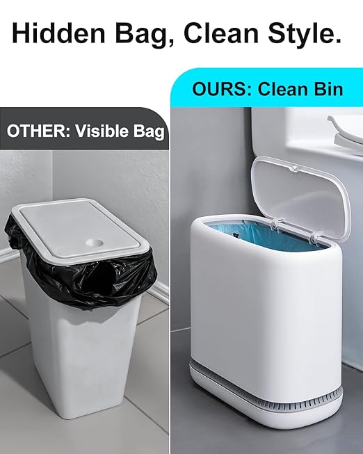 3 Gallon Slim Small Bathroom Trash Can - Image 6