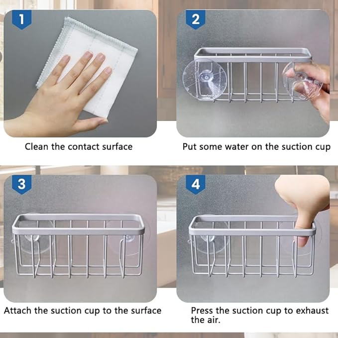 JANE'S CUTIE Kitchen Sink Sponge Holder, Kitchen Sink Sponge Rack, Sink Box - Image 2