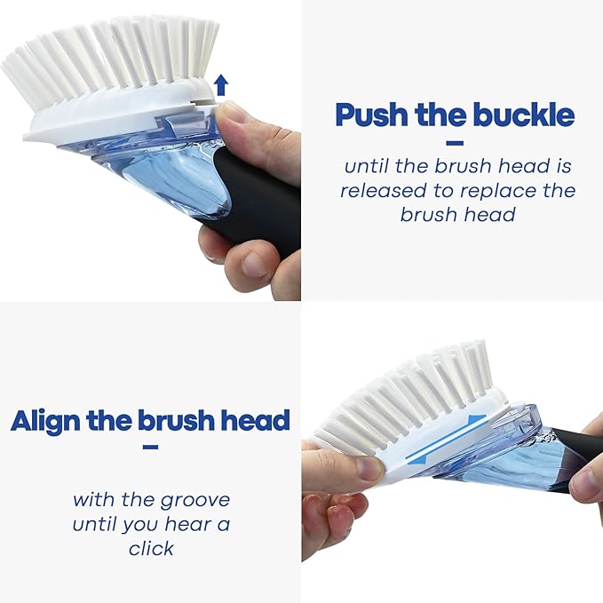 RIMAY Soap Dispensing Dish Brush, Dish Scrubber - Image 4